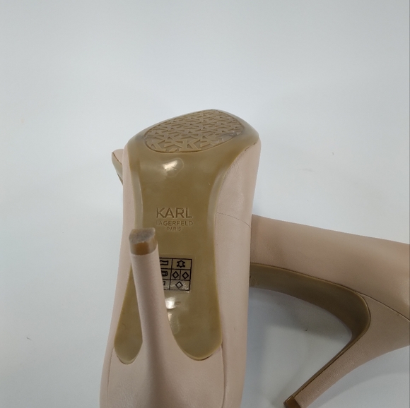 Karl Lagerfeld Royale Tan Leather Pumps Heels Size 8.5M - Picture 14 of 14